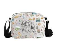 JTOUK Bookish Gift Very Fond of Walking Romance Book - Bolsa cruzada inspirada en el orgullo y prejuicio, Fond of Walking Hkb Eu, 5.91 Inches ×8.27 Inches