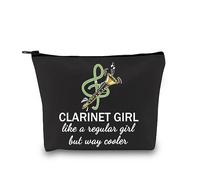 JTOUK Clarinete Player Gift Clarinetist Gift Clarinet Girl Like A Regular Girl But Way Cooler Makeup Bag Travel Zipper Pouch for Clarinet Teacher, Clarinete Chica Negro Eu, moderno