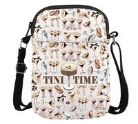 JTOUK Espresso Martini Gift Martini Lover Gift Bachelorette Party Favor Tini Time Crossbody Bag for Drinking Lovers, Espresso Time Cr Eu, 5.91 Inches ×8.27 Inches
