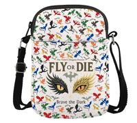 JTOUK Fantasy Reader Gift Dragon Rider Fans Fly Or Die Brave The Dark - Bolsa cruzada para amantes de los libros, Brave the Dark Cr Eu, 5.91 Inches ×8.27 Inches