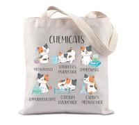 JTOUK Funny Chemicats - Bolsa de mano para gatos, regalo para amantes de la química, Chemicats Tote Eu, 13.78 inch x 15.75 inch, Large