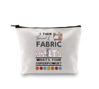 JTOUK Hilo de regalo y tela para acolchar, bolsa de almacenamiento de costura para edredones, costureras, sastres, amantes de la costura, Into Quilts EU, Bolsa de cosméticos con impresión