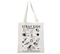 JTOUK K-Pop Lover Gift SKZ K-Pop Boy Band - Bolsa de lona inspirada para chicas fandom, Stray Tote Eu, 13.78 inch x 14.96 inch, Large