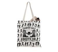 JTOUK Line Dance - Bolsa de mano inspirada en Western Country, regalo para amantes del baile, Country Gals Tote Eu, 13.78 inch x 15.75 inch, Large