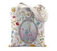 JTOUK Magical Castle Tale - Bolsa de mano para amantes del castillo de princesa, regalo temático de personajes de dibujos animados, regalo de viaje familiar, Princess Castle Tote EU