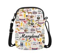 JTOUK Maryland - Bolso cruzado para amantes de Maryland, regalo del estado de Maryland, mercancía para amantes de los viajes de Maryland, Conoce a Maryland Cr Eu, 5.91 Inches ×8.27 Inches