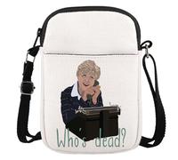 JTOUK Murder TV Show Inspired Gift TV Murder Mystery Series Gift Jessica Fan Present Who's Dead Crossbody Bag, Who's Dead Cr Eu, 5.91 Inches ×8.27 Inches