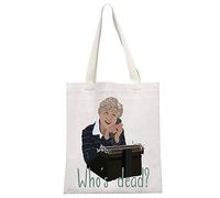 JTOUK Murder TV Show Inspired Gift TV Murder Mystery Series Gift Jessica Fletcher Fan Gift Who's Dead Jessica Fletcer Bolsa de mano, Who's Dead Tote Eu, 13.78 inch x 14.96 inch, Large