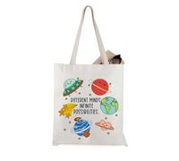 JTOUK Neurodiverse Universe - Bolsa de mano con diferentes mentes infinitas posibilidades para el autismo, regalo de concienciación sobre el autismo, Different Minds Tote Eu, 14.96”* 6.7”* 11.81