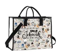 JTOUK Regalo de testigo de Jehová JW Bautismo Gift Life We Choose For Jehovah Christian Tote Bag Pioneer, We Live Lt Eu, 14.96”* 6.7”* 11.81” ,Large