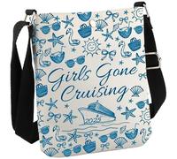 JTOUK Regalo de viaje para cruceros, regalo para amantes de los cruceros, vacaciones de verano, playa, bolsa cruzada, Gone Cruising Cb Eu, 8.27 Inches ×6.5 Inches × 0.79 Inches