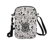 JTOUK RPG Gamer Gift Don't Worry I Have Plan Grossbody Bag Dados D20 GM Game Master Gift, I Have Plan Cr Eu, 5.91 Inches ×8.27 Inches