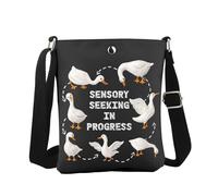 JTOUK Sensory Seeking in Progress - Bolso cruzado de ganso tonto ABA, regalo de terapia de comportamiento, En progreso Cb Eu