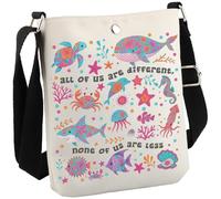 JTOUK Sped Teacher - Bolsa cruzada para profesor, TDAH, autismo, concienciación, aceptación, neurodiversidad, All of Us Cb Eu, 8.27 Inches ×6.5 Inches × 0.79 Inches