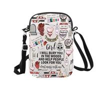 JTOUK True Crime Podcasts Gift I Will Bury You In The Wood True Crime Lover Bolsa cruzada de lona, Mess With Me Cb Eu, 5.91 Inches ×8.27 Inches