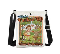 JTOUK What a F*cked Up Time To Believe - Bolso cruzado sarcástico para adultos, regalo de humor sarcástico, regalo divertido para la salud mental, To Believe Cb Eu