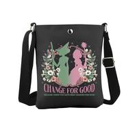 JTOUK Witch The Musical Gifts - Bolso cruzado para amantes musicales con texto en inglés "Because I Knew You I Have Been Changed For Good", For Good Cb Eu, 6.5 Inches ×8.27 Inches