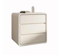 JTPMYFT Mesita de Noche, Armario de Almacenamiento for Dormitorio, Tirador Oculto, más Espacio de Almacenamiento, Ideal for Interiores y dormitorios.(White,45 * 40 * 55cm)