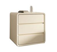 JTPMYFT Mesita de Noche, Armario de Almacenamiento for Dormitorio, Tirador Oculto, más Espacio de Almacenamiento, Ideal for Interiores y dormitorios.(Off-White,45 * 40 * 55cm)