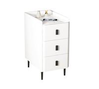 JTPMYFT Mesita de Noche de 3 cajones, Resistente a arañazos y al Desgaste, Ideal for dormitorios y Salas de Estar pequeñas.(White,30 * 40 * 60cm)