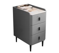 JTPMYFT Mesita de Noche de Madera con 3 cajones, Resistente al Calor, con Espacio de Almacenamiento, Ideal for Espacios pequeños y dormitorios.(Light Gray,13.7 * 15.7 * 23.6inch)