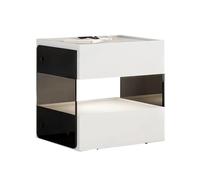 JTPMYFT Mesita de Noche Minimalista, mesita de Noche suspendida, Doble Eje con 2 cajones y 1 Espacio de Almacenamiento, Ideal for Dormitorio y Sala de Estar.(White,50 x 40 x 47.5 cm)