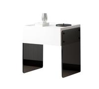 JTPMYFT Mesita de Noche Minimalista suspendida, Mueble de Almacenamiento for Dormitorio con Cristal a Prueba de explosiones y cajones, Ideal for Interiores y Salas de Estar.(White,40 x 40 x 47.5 cm)