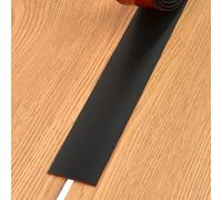 JTPMYFT Perfiles de transición for Suelos, perfiles autoadhesivos revestidos de Vinilo, perfiles divisores Planos, adecuados for Juntas de Suelo de Entre 1 y 2 cm.(Black,4cm)