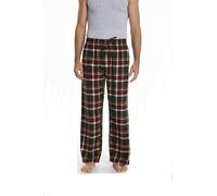 JTPW Mens 100% Algodón Franela Cómodo Pijama/Salón Bottoms con Bolsillos, Borgoña White Plaid, XL