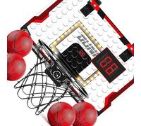JTQYFI 1 canasta de baloncesto para con marcador LED, 4 pelotas de baloncesto, materiales ABS seguros, fácil de montar, no requiere herramientas, se puede montar para uso doméstico, divertido juego al