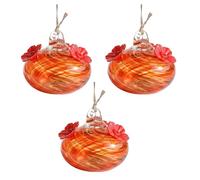 JTQYFI 3 bebederos para pájaros decoratvie pequeños de cristal con diseño elegante hecho a mano, adecuado para la disposición al aire libre de bebedero para pájaros al aire libre