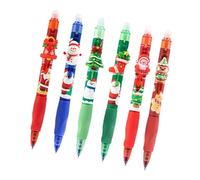 JTQYFI Bolígrafo de Gel borrable con temática navideña, tintas de Gel retráctiles, tintas azules de 0, 5mm para escritura diaria, de notas, diario, viajes, 6 uds