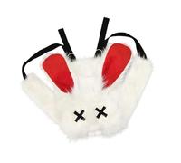 JTQYFI Bolsa de anime de gran capacidad, góticos, punk, conejos, orejas, mochila de felpa con correas ajustables para premios de salón de clases de mujer, Color rojo blanco., Talla única