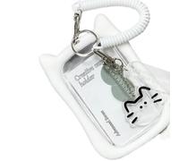 JTQYFI Clear Bus Card Sleeves Katzen Ohrfotokartenhalter Schlüsselbund Anhänger Abdeckung Hülle Schutzhülsen Katzen Kopfhörer Busskkarten Ärmelschlüsselkettenanhänger Kreditkartenabdeckung