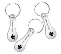 JTQYFI Cómodo carro de la compra Abridor Llavero Set De 3 Robustos Acero Inoxidable Extraíble Moneda Modelo Accesorio Elegante Llavero Negro, plata, Talla única