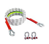 JTQYFI Correa de remolque de coche para carga de 10 toneladas, incluye dos anillos D seguros y tiras reflectantes adecuadas para una visibilidad segura por la noche