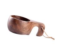 JTQYFI Cuchara de café de madera natural con vetas naturales que mejoran la estética de la cocina y la experiencia de cocción. Taza de café para uso doméstico. Cuchara de café