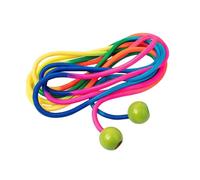 JTQYFI Cuerda de 5 m de largo arco iris con mango de bola de madera, cuerda de saltar grupos, longitud ajustable, cuerda de saltar para divertirse al aire libre, comba de velocidad con mango de bola