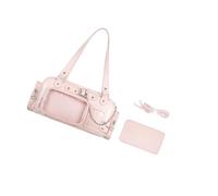JTQYFI Espacioso bolso de hombro de piel sintética para mujer con correa ajustable, ventana transparente, bolso de moda japonesa de moda, b