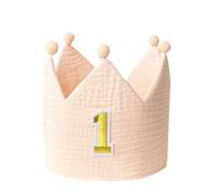 JTQYFI Moderno 3D con corona para bebés de 0 a 1 años, más suave para el primer cumpleaños, tocado de fiesta, accesorios de fotografía, lujoso bautizo para recién nacidos