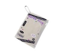 JTQYFI Portatarjetas transparente portátil: estuche con cremallera de 3 pulgadas para uso diario, escuela, suministros de oficina, soporte para tarjetas de fotos de acrílico, morado