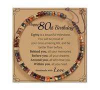 JTQYFI Pulsera de piedra ajustable hecha a mano para todas las edades con una tarjeta de bendición adicionales