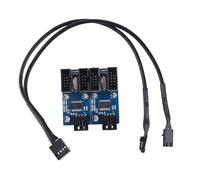JTQYFI USB 9Pin Expansion Card Macho 1 to 2/4 Hembra Adaptador de Cable de Extensión Placa de Circuito 2.0 Hub Hub para Placa Base de Escritorio