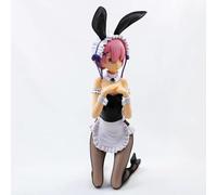 jtsgwop Figura de anime Girl de 30 cm, versión de lujo, figura de acción de anime Re Zero Starting Life in Another World Ram Bunny Kneeling Beautiful Girls colección de PVC para adultos, adorno de