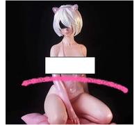 jtsgwop NieR Automata Yorha No.2 Type B 2B - Toalla de baño rosa con orejas de gato, figura de acción, regalo coleccionable de anime, 14 cm