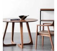 JTSMJQIE Table à manger ronde en bois massif de style milieu du siècle, design rustique sur piédestal pour petits espaces. Peut accueillir 2 à 4 personnes. Idéal pour les meubles de cuisine et de sal