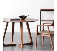 JTSMJQIE Table à manger ronde en bois massif de style milieu du siècle, design rustique sur piédestal pour petits espaces. Peut accueillir 2 à 4 personnes. Idéal pour les meubles de cuisine et de sal