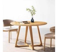 JTSMJQIE Table à manger ronde en bois massif de style milieu du siècle, design rustique sur piédestal pour petits espaces. Peut accueillir 2 à 4 personnes. Idéal pour les meubles de cuisine et de sal