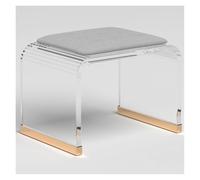 JTSMJQIE Taburete de ducha acrílico con asiento acolchado, asiento de baño transparente para maquillaje y baño, no requiere montaje