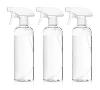 Jttxiu 3 Piezas Botellas de Spray Vacías Plástico, 500 ml Pulverizador de Bruma Fina, Botella Pulverizador Niebla Rellenables para Agua, Plantas (Blanco transparente)